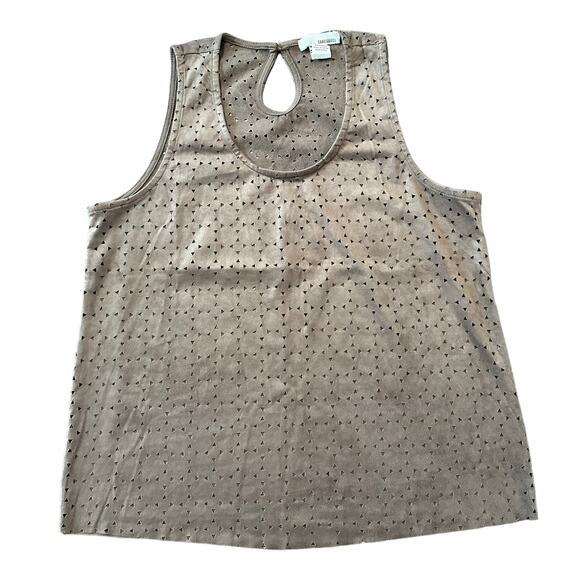 Sans Souci Tops - Sans Souci Womens brown stretchy microsuede die cut Size Large